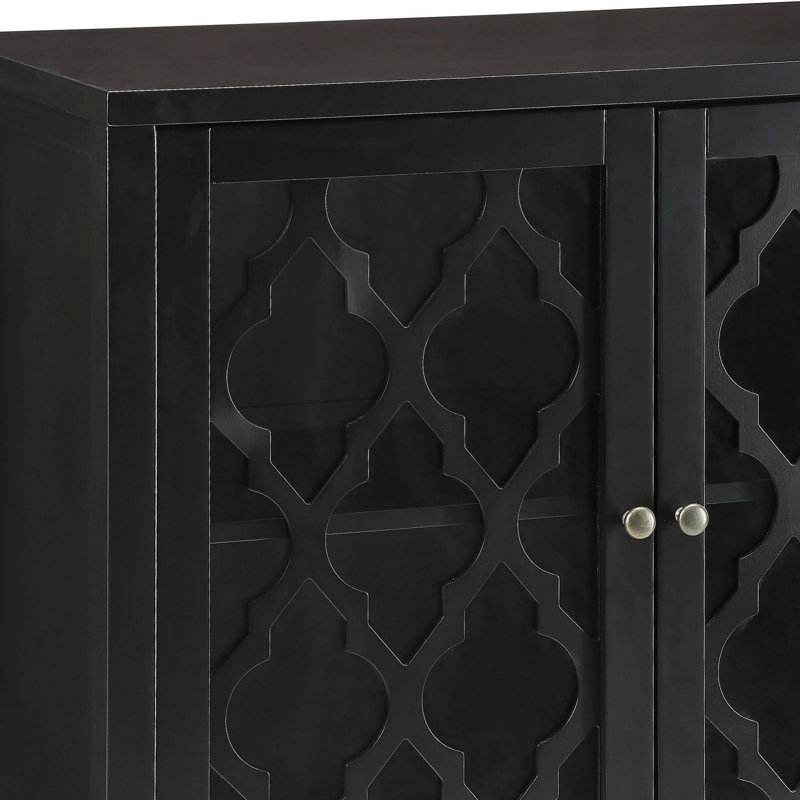 Newhalem Black Console Table with Shelf Inside