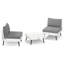 Ensemble de conversation modulaire en osier de patio pour 2 personnes avec coussins