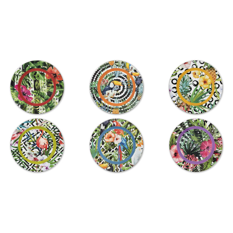 Excelsa set 6 charger plates Tropical Chic plastic 33x1,5x33 cm