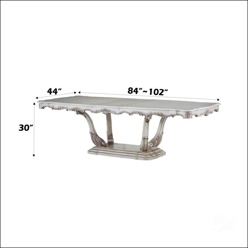 Table de salle à manger Golden Ivory Finish