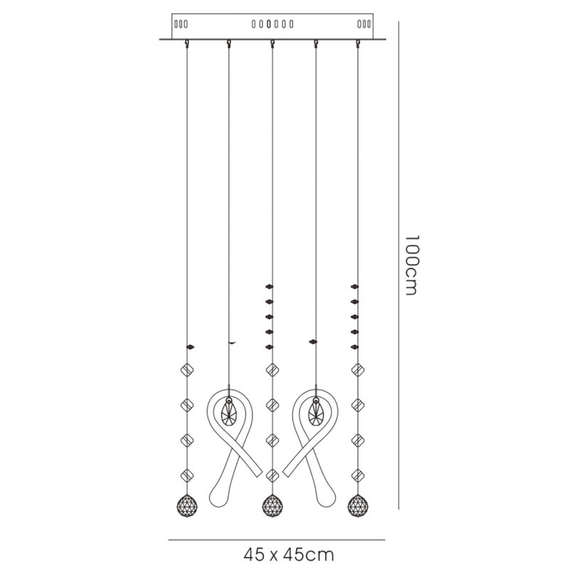 10 - Light Crystal Chandelier, Rose Gold