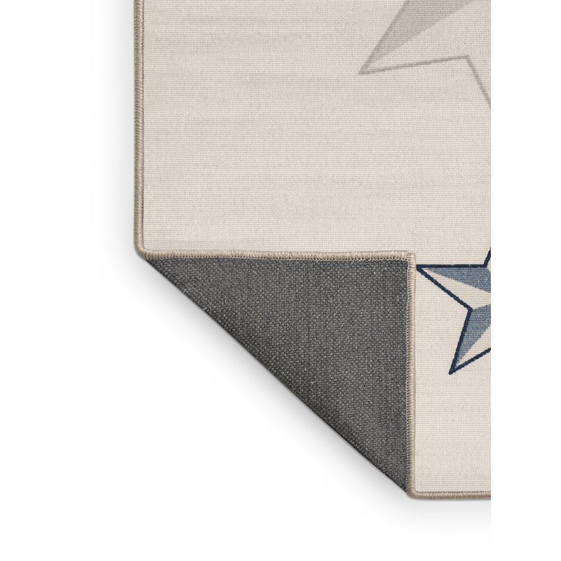 Soft Plush Evenson July 4Th Modern & Contemporary Abstract Area Rug in Beige – Beige Binding, 5x7