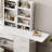 Fashion Vanity Desk With Mirror And Lights For Makeup With Open Shelves And Chair, Vanity Mirror With Lights And Table Set With 3 Color Lighting Brightness Adjustable, 5 Drawers, White Color