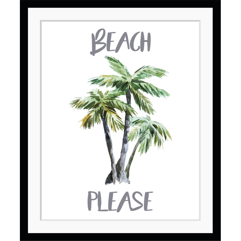 Beach Please - Single Picture Frame Print, 50 cm H x 60 cm W