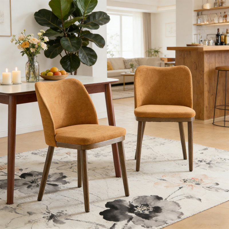 Chaise de salle à manger, ensemble de 2 (table non incluse), Gingembre gingembre