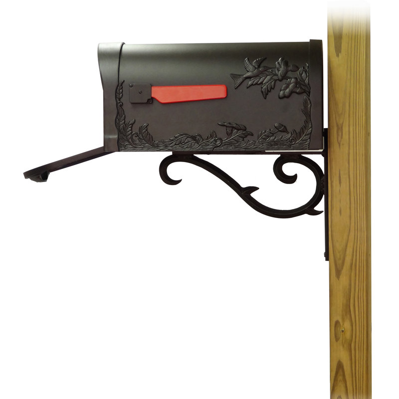 Hummingbird Aluminum Post Mounted Mailbox