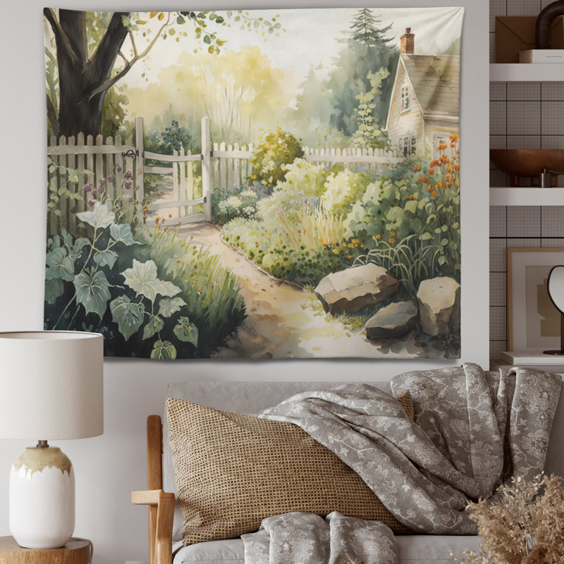 - Tapisserie murale paysage, H 32 po x l 39 po