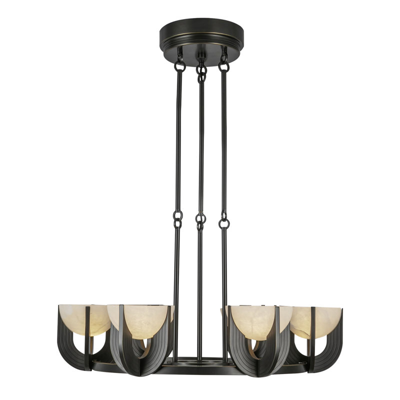 Colette Steel LED Chandelier by Elisa Carlucci, Urban Bronze, 6, 6.25" H x 27.25" W x 27.25" D