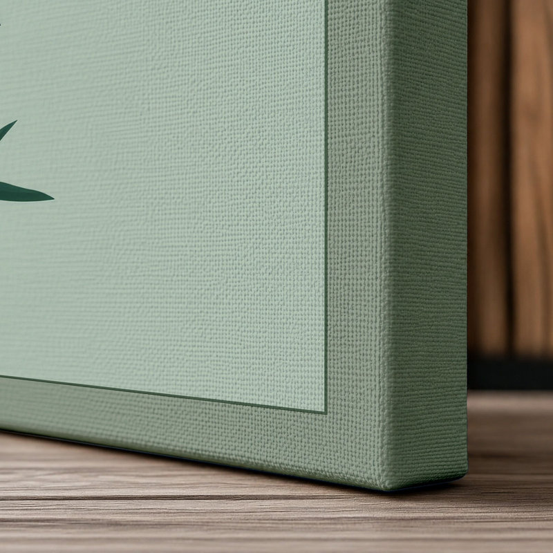 Bamboo Study Japandi - Wrapped Canvas, 18x12 - 45.7 x 30.5 cm, Sage Border