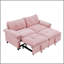 Canapé-lit convertible 73 po en velours rose avec matelas coulissant