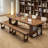 Nut-brown Rectangular Solid Wood Executive Desk-1569601119