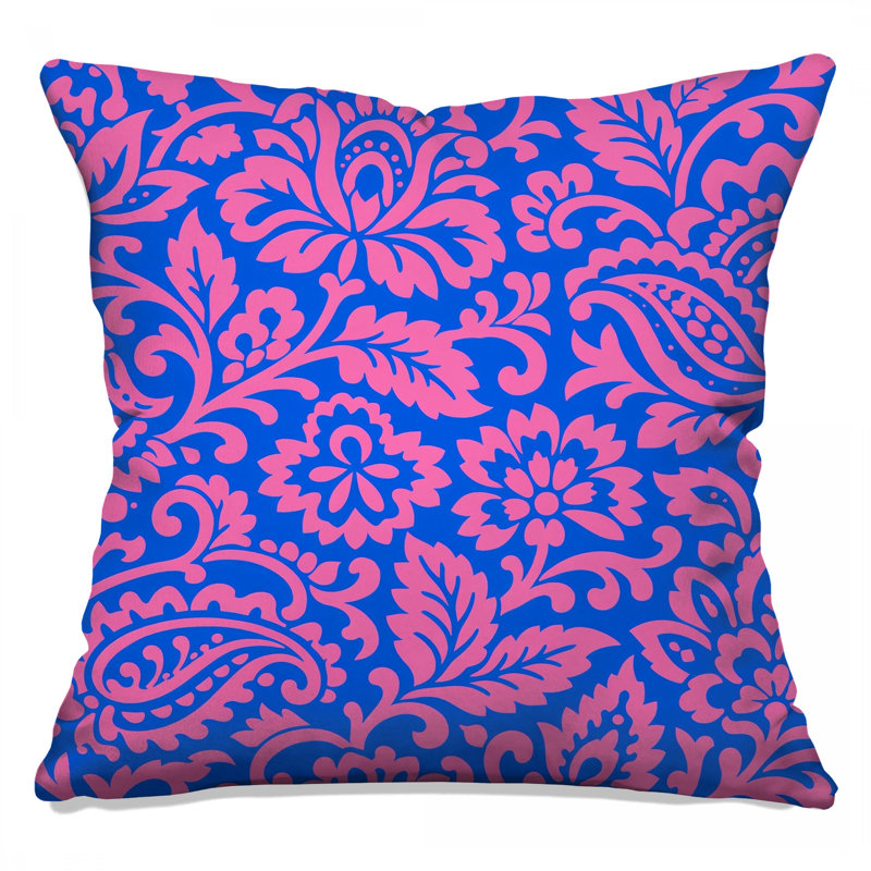 Coussins en damas rose, 20 x 20 pouces