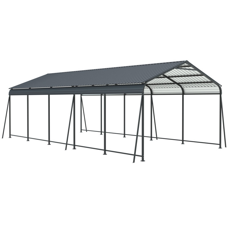 1326.5 Ft Carport, Galvanized Steel Construction For Severe Weather, Spacious Garage Boats, , Reinforced Base Stability Heavy Duty Carport Canopy, Metal Structure With High - Strength Weather Design,
