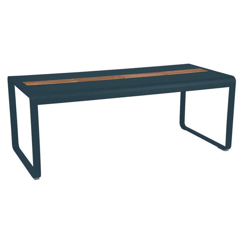 Bellevie Rectangular Metal Outdoor Dining Table , 77'' in. W 35.5'' in. D, Acapulco Blue