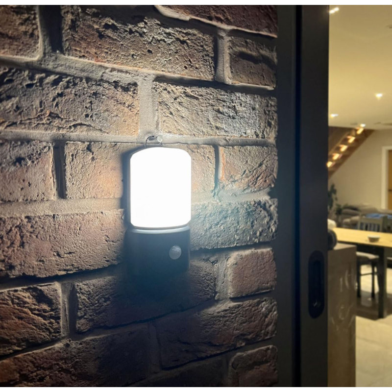 Matte Black 15.5cm H Battery Powered Outdoor Sconce