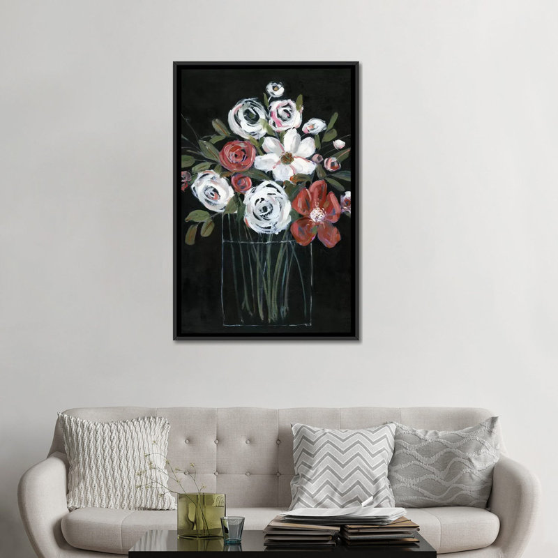 « chiaroscuro ii », reproduction de peinture à l’huile sur toile tendue, H 60 po x l 40po x P 1,5 po, Toile avec cadre noir