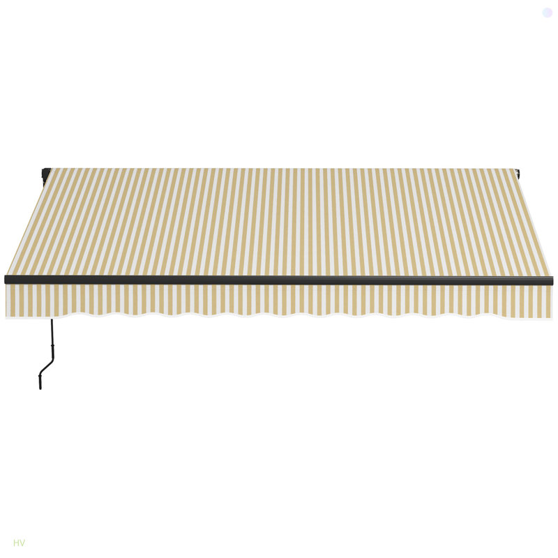 Auvent rétractable, abri de soleil pour auvent de patio avec poignée à manivelle, tissu résistant aux rayons UV de 280 g / m² et structure en aluminium pour terrasse, balcon, cour
