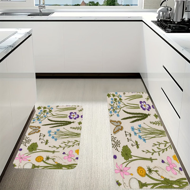 Ensemble de 2 tapis de cuisine Wildflower & Butterfly