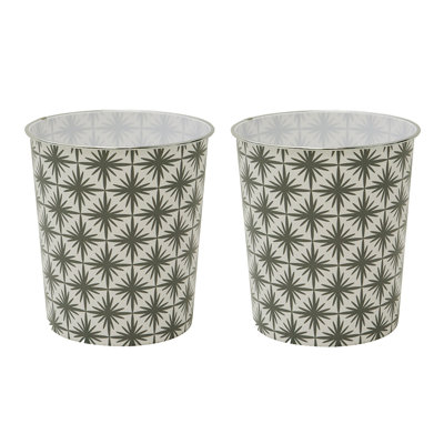 JVL Polypropylene WITH SILVER METAL TRIM ON TOP Decorative Bin