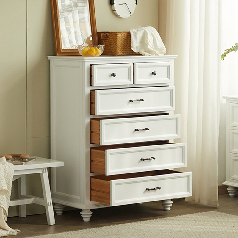 White Solid Wood Accent Cabinet
