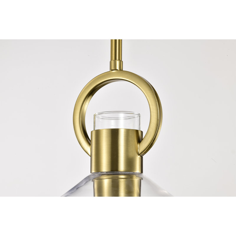 Luminaire suspendu 1 lumière Andros, Laiton