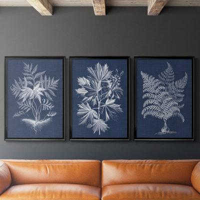 Foliage Chintz IV - Toile tendue avec châssis sur mesure - 3 pièces