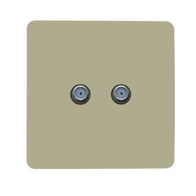 Trendi Switch 2 Gang Male F-Type Satellite Television Socket