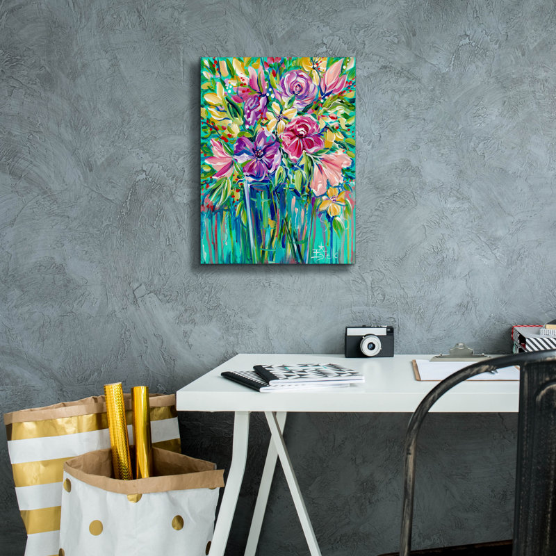«Flower Gems» par Estelle Grengs, H 16 po x l 12 po x P 0,75 po