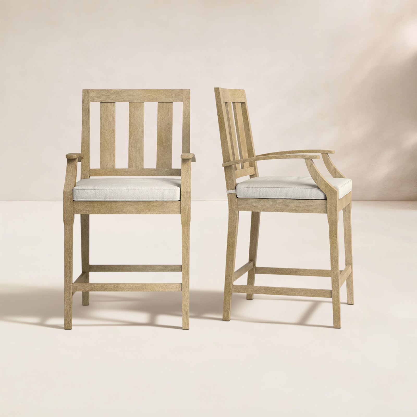 Samya Eucalyptus Patio Bar Stool, White