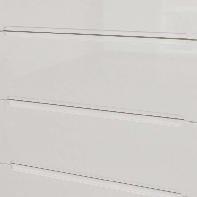 16-Drawer Chest With Graceful Design And Tempered Glass Top