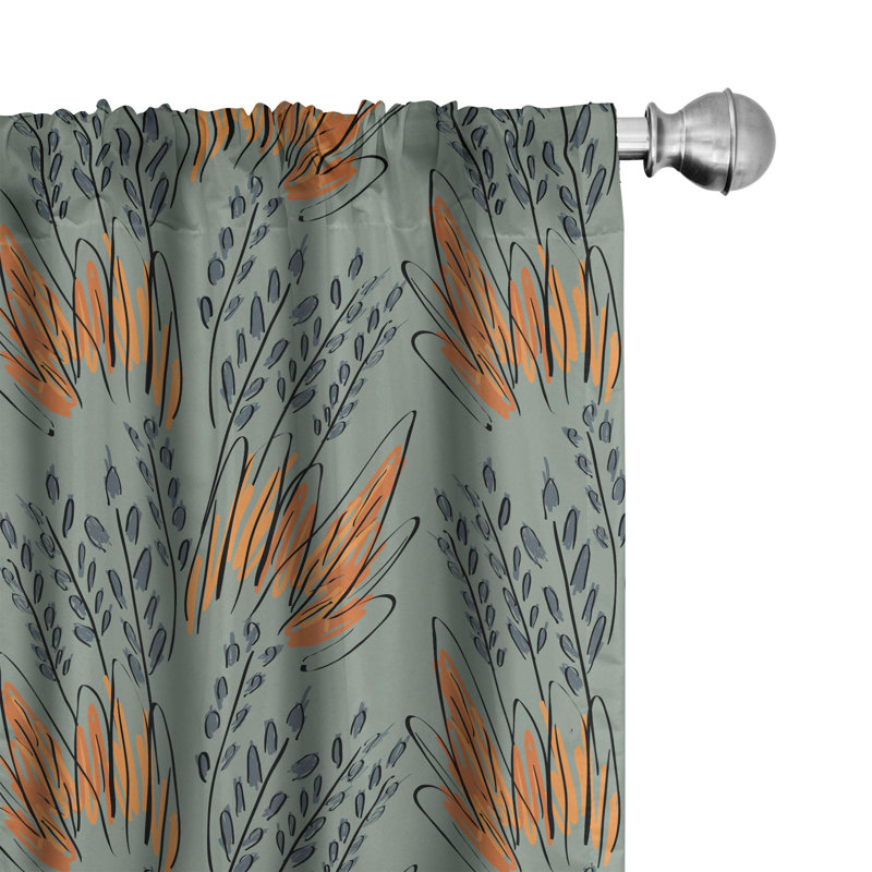 Ethnic Semi-Sheer Rod Pocket Curtain Panels, 28" x 95"