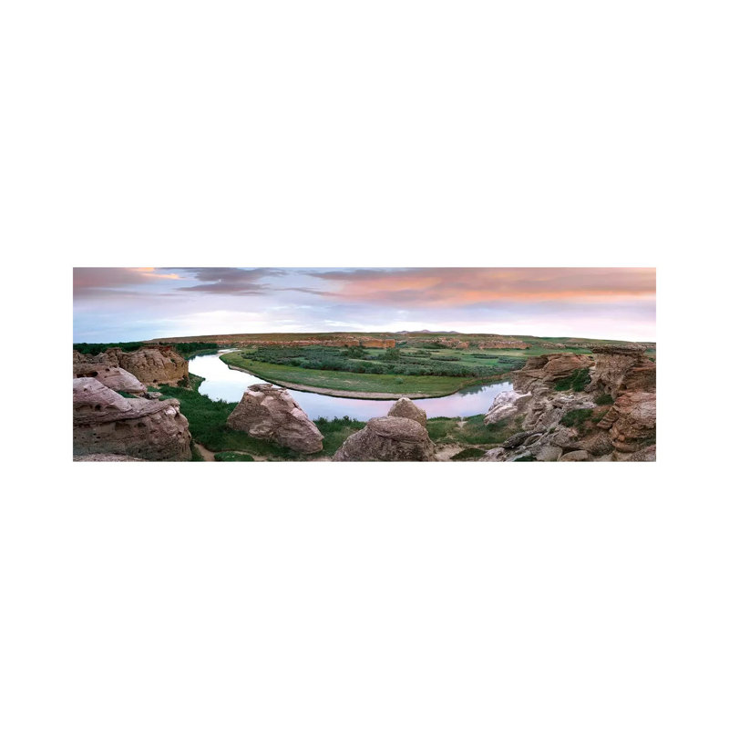 Bend In The Milk River, Writing-on-Stone Provincial Park, Alberta, Canada by Tim Fitzharris - Wrapped Canvas Panoramic Print