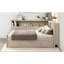 Lit de jour en bois pleine grandeur avec tablettes de rangement et lit gigogne, lait blanc antique