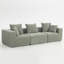 Canapé modulaire à assise profonde modulaire à 3 places avec support entièrement en mousse et revêtement en chenille moelleux pour un confort ultime.-393606874