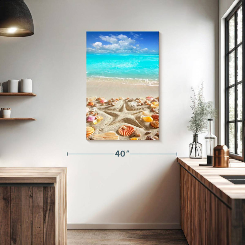 Gillard, paradis tropical, coquillages, H 39 po x l 26 po