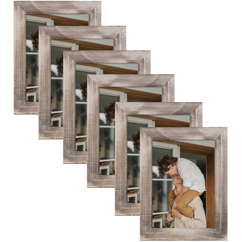 Ensemble de 6 cadres en bois Janmichael 5 po x 7 po en brun