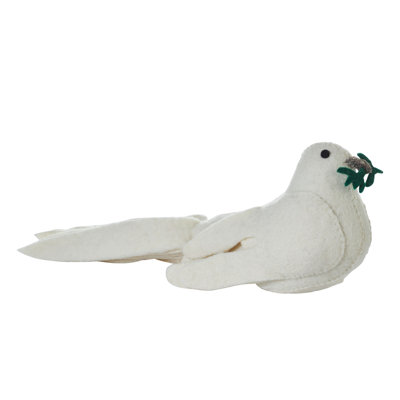 Handmade Hand Felted Wool Christmas Tree Topper - Dove