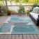 Machine Washable Indoor/Outdoor Xhevrie Teal Rug