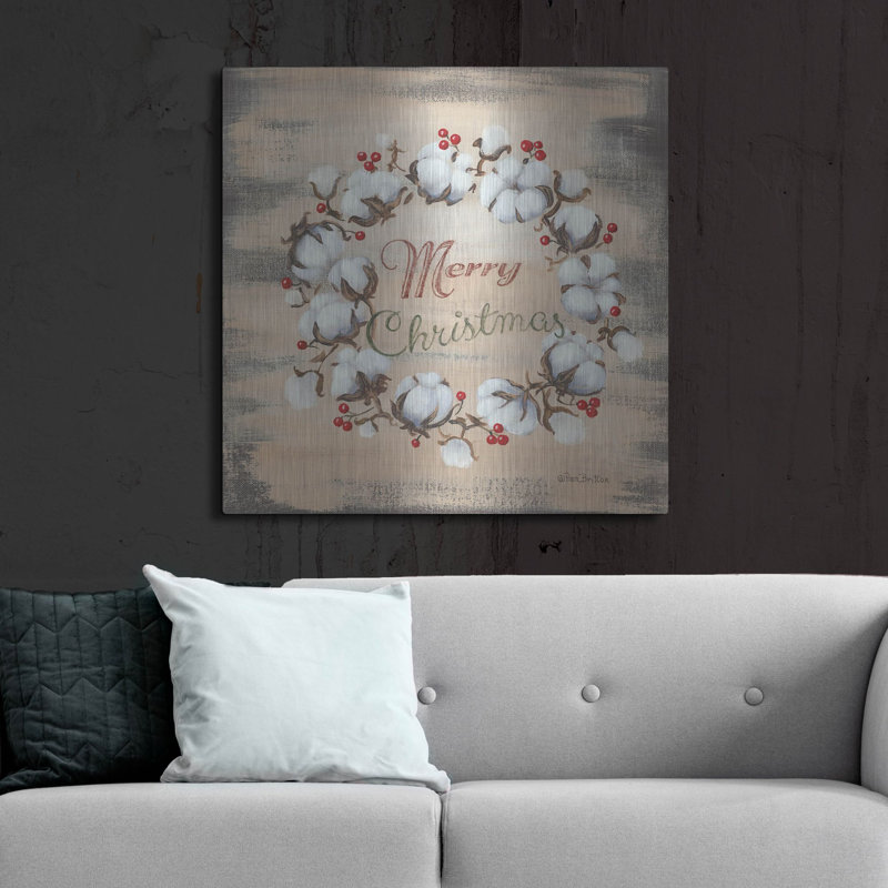 «Cotton Wreath Holiday» par Pam Britton, H 36 po x l 36 po