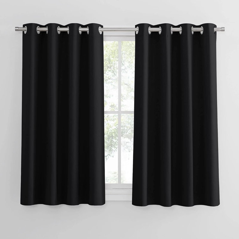 Blackout Curtain Pair, Black