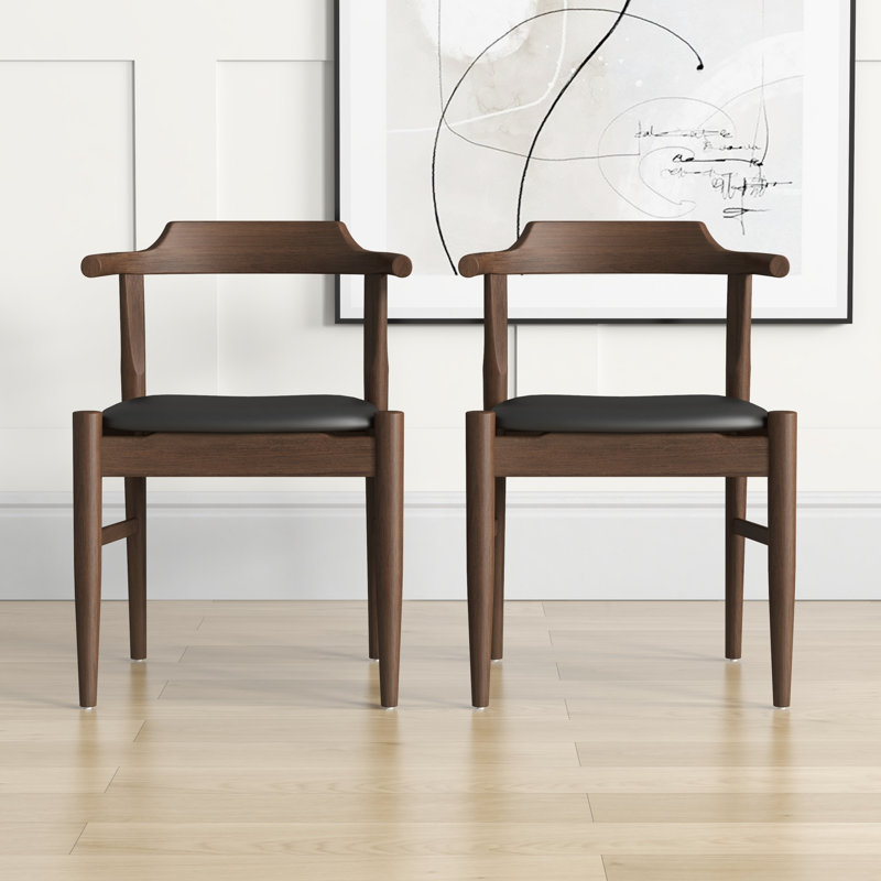 Chaise d'appoint en bois massif Wellington, Noir