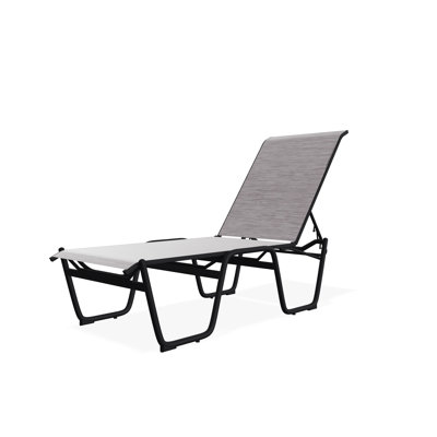 Gardenella Sling Aluminum Frame  16" High Four-Position Lay-flat Stacking Armless Chaise