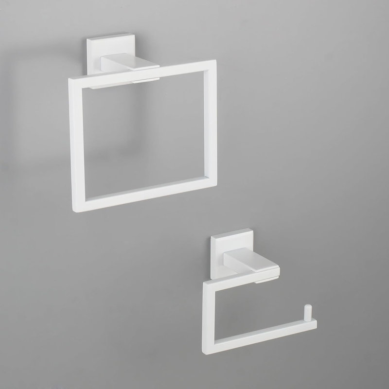 Ensemble de porte-serviette en acier inoxydable et porte-papier hygiénique - Quincaillerie de salle de bain murale, Naturel