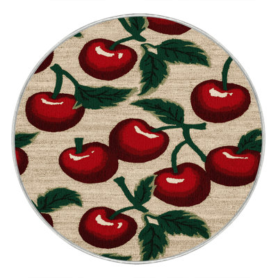Washable Acerola Cherry Fruits Area Rug