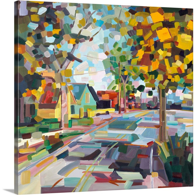 « Fall Neighborhood » par Brooke Borcherding, reproduction d’art sur toile, Toile tendue, H 20 po x l 20 po x 1,25 po
