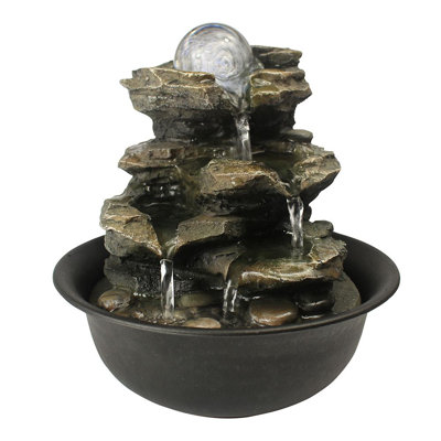 Fontaine de table en cascade 8,3 pouces avec éclairage à DEL pour la détente dans la chambre à coucher