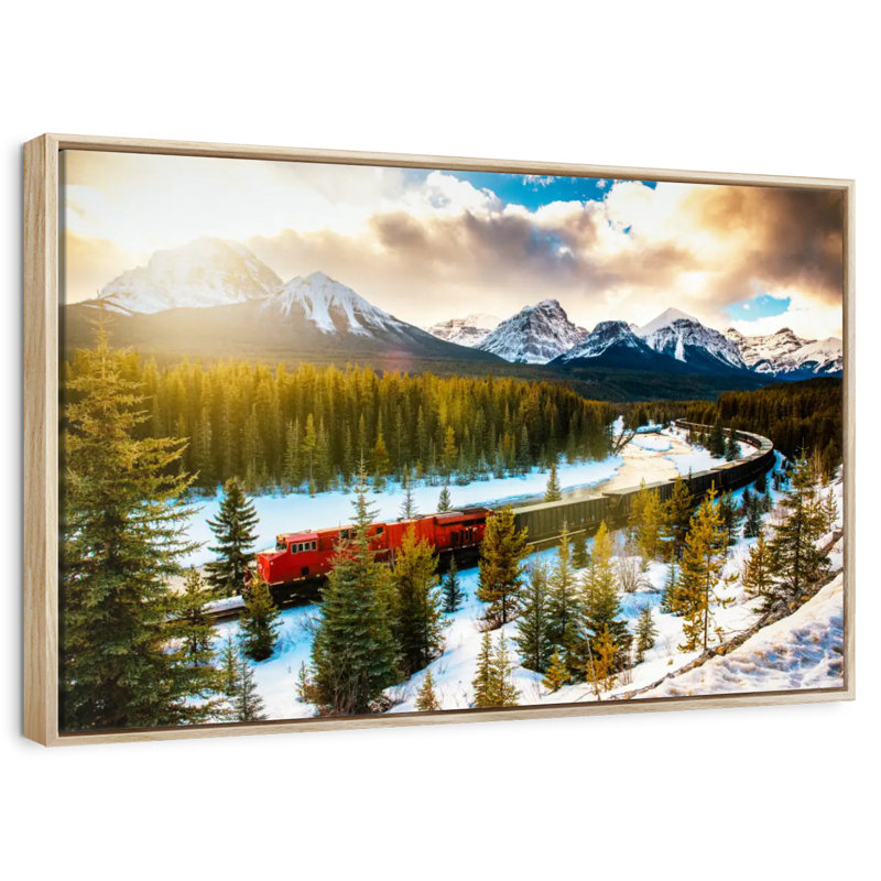 Canadian Pacific Railway, Floating Frame Natural Wood, 13" X 9"