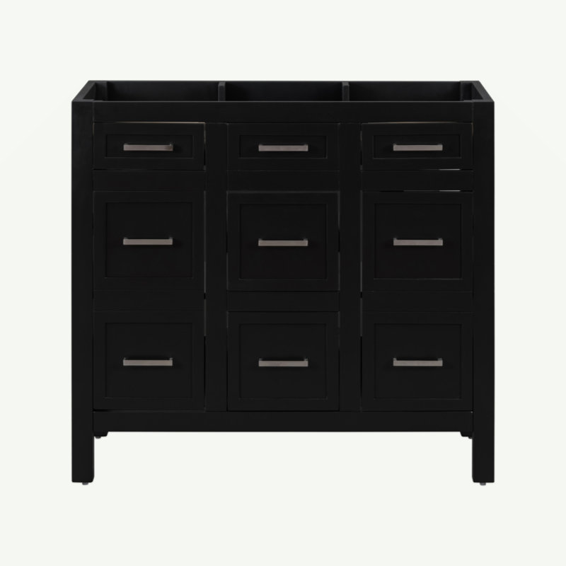 [Cabinet seulement] Meuble-lavabo blanc de 36 po (lavabo non inclus), Noir, noir, noir, noir