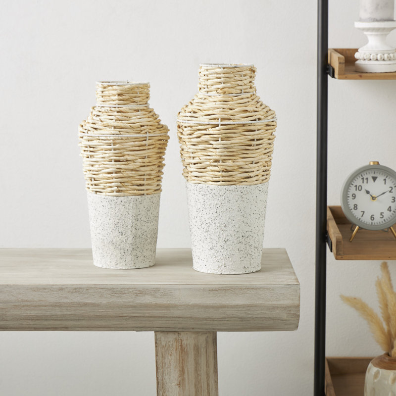 Ensemble de 2 vases de table en grès brun 2 pièces Ousmane