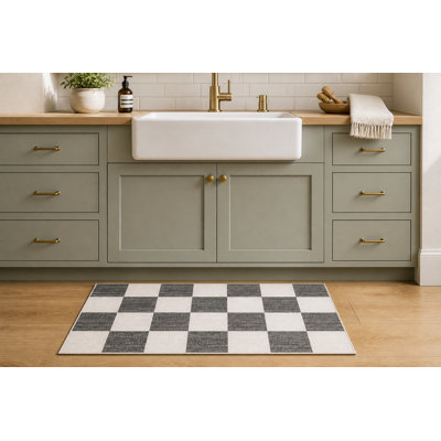 Tapis à carreaux lavable à la machine